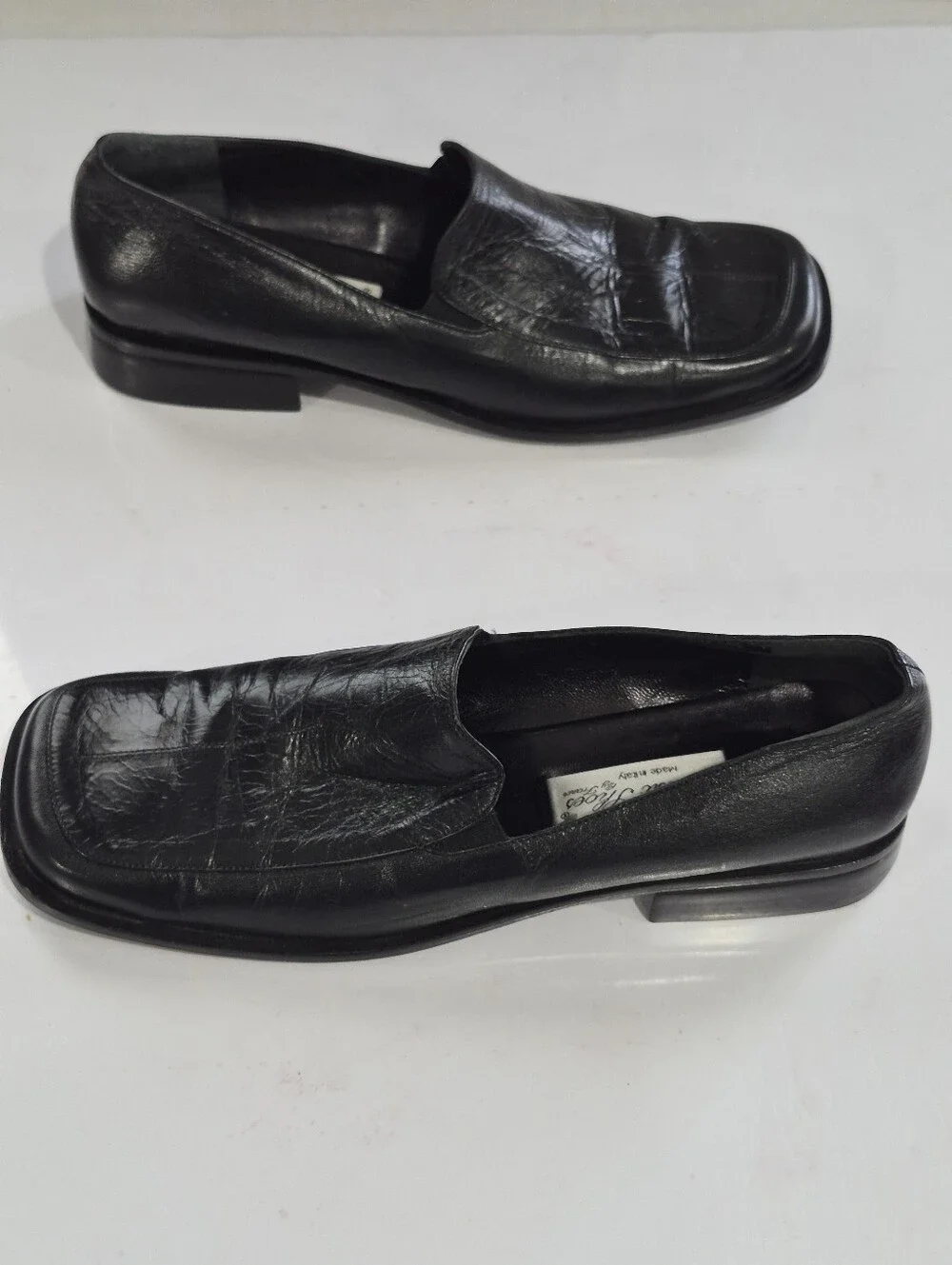 Classic Shoes by Franco Men's Black Slip-On Leather Dress Shoes Size 43